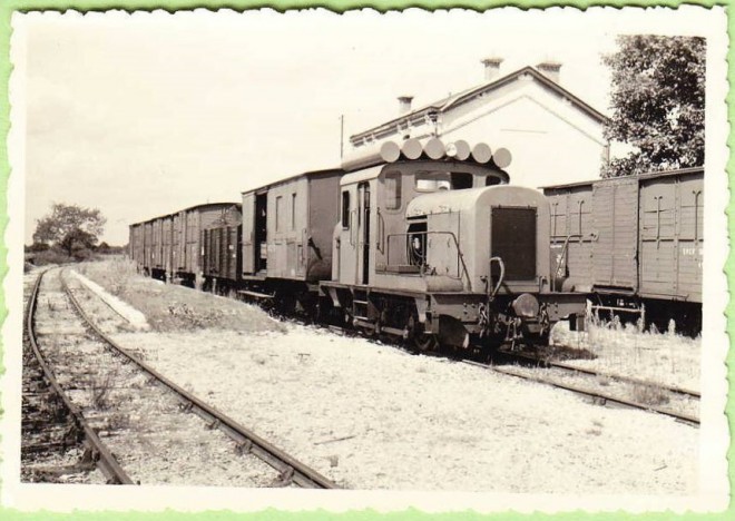 41 - C.F. BLANC ARGENT  Gare de CLEMONT, 1957, Vue vers Salbris, Diesel n°12. Photo Rozé.jpg