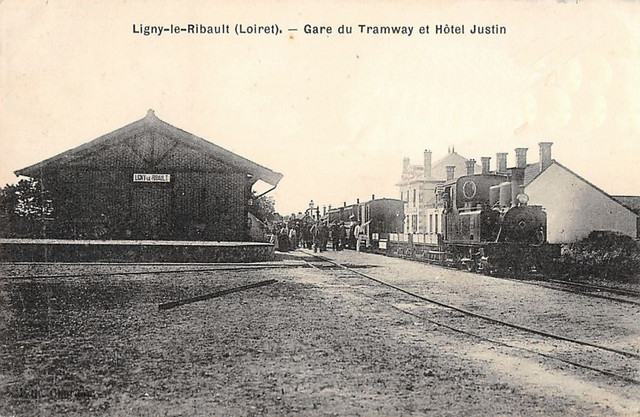 13 Ligny le Ribault gare CPA 10.jpg
