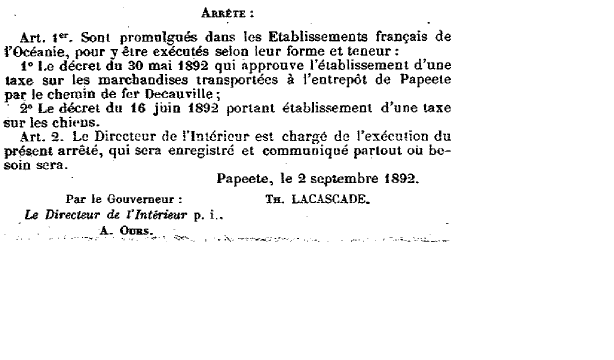 JOPFdu 8 sept 1892 taxe sur le transport par Decauville.png