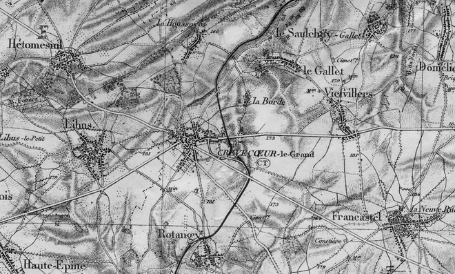 Crèvecoeur carte d'état major 1885.png