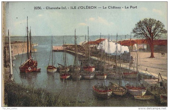 17 - Ile d'Oléron - Le Château, Le Port (colorisée) (train).jpg