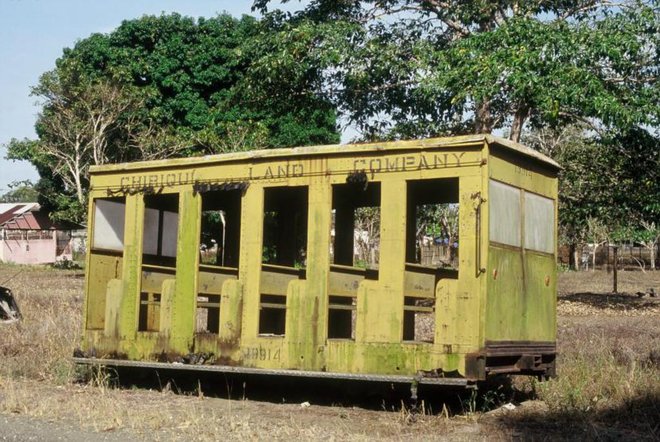 Banana transport railway of the Chiriquí Land Company at the former depot area of Puerto Armuelles..jpg