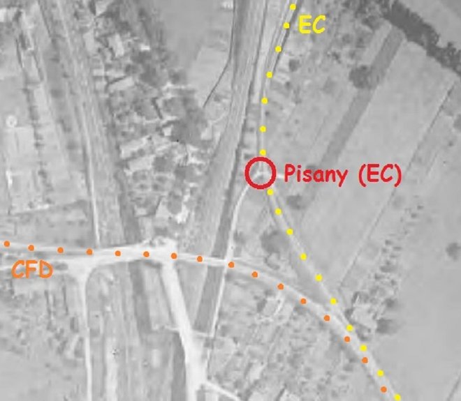 Pisany halte (Géoportail 1922).jpg
