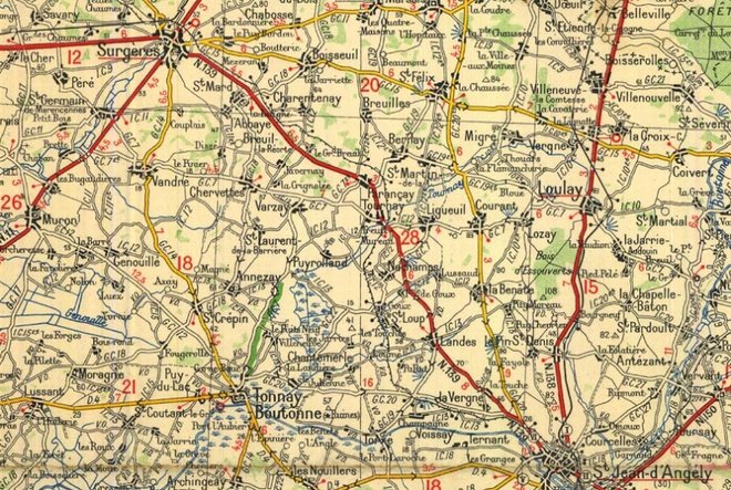 1 St. Jean d'Angély - Surgères (Michelin 1930).jpg