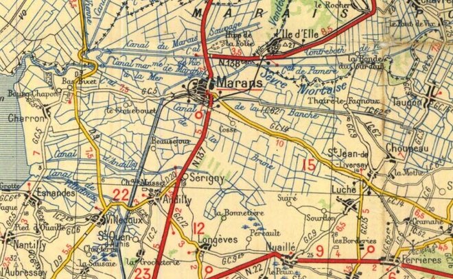 1 Ferrières d'Aunis - Marans (Michelin 1930).jpg