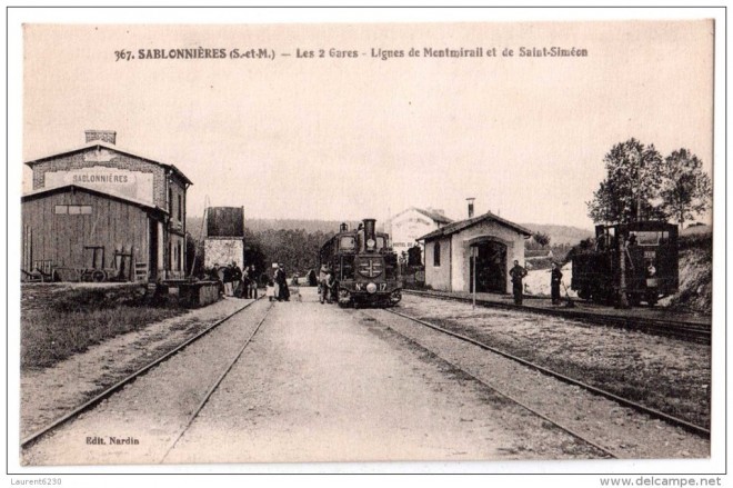 77 - Sablonnières - Les 2 Gares - Lignes de Montmirail et de Saint-Siméon.jpg