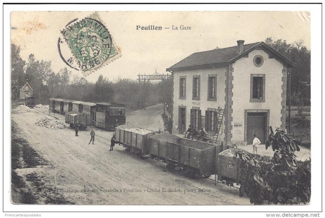 51 - Pouillon la gare et le train tramway ligne du CBR.jpg