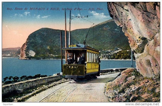 ROUTE de MONACO Ã  NICE - LA BAIE D' EZE  TRAMWAY T.N.L.  5  NICE - MONTE-CARLO.jpg