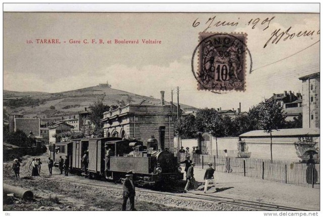 69  - TARARE  - Gare C . F . B . et Boulevard Voltaire.jpg