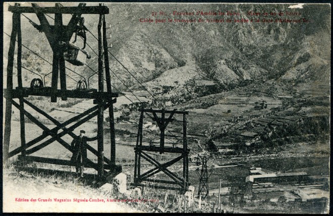 66 - Amélie-les-Bains, environs - Mines de la Batère - Cable pour le transport du minerai.jpg