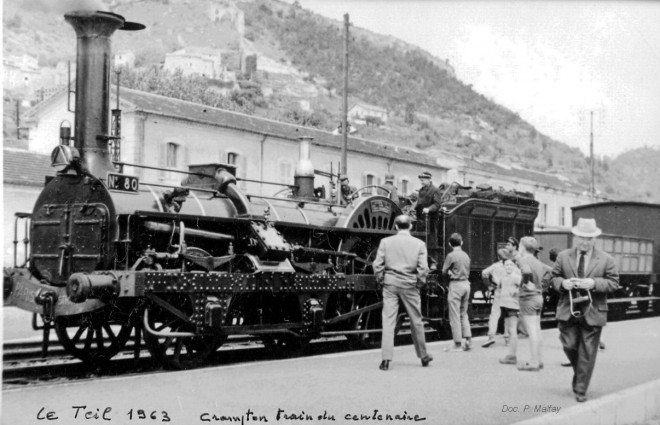 1963- Le Teil  train 1963 111 Crampton 1963 centenaire  col P malfay.jpg