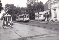 Tramways de Valenciennes Maison Blanche Tram + Remorque Marquant l'Arrêt au Poste Frontière avec la Belgique 21.08.1963 Photo Bazin