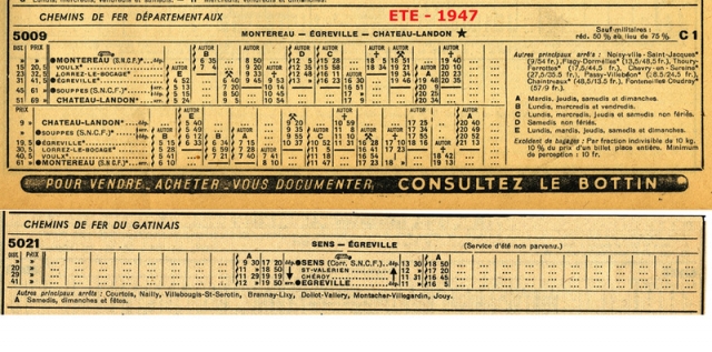 1947 SNCF Chaix Sens-Eggreville