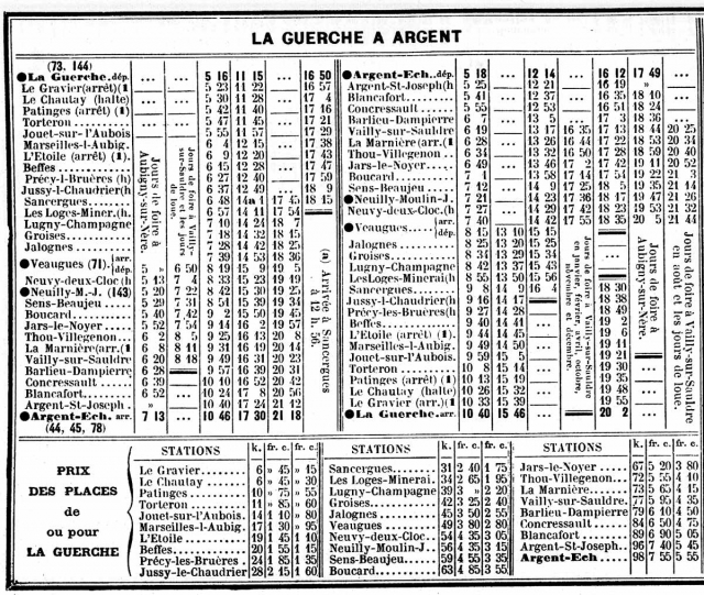 horaire argent la guerche