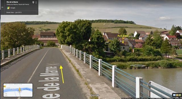 32 CSA Chézy sur Marne Pont (actuel) sur ma Marne Vers Azy + Gare Azy CSA Google Street