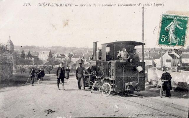34 Chézy sur Marne Arrivée Première Locomotive Weidknecht ou Heilbronn