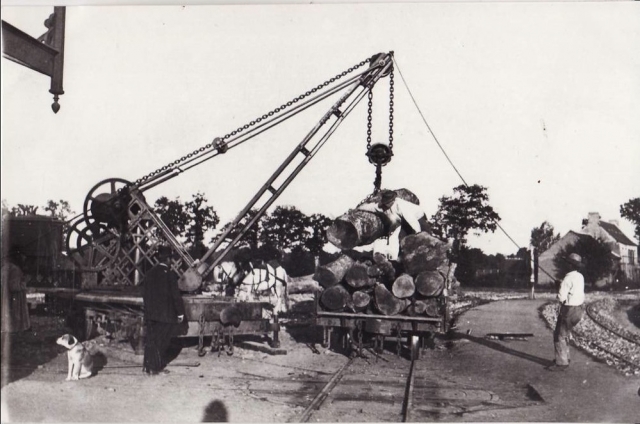 TIV grue Chargement bois Saint Aubin du Cormier Photo Guittet Coll Péréve 01