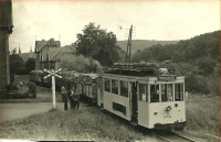 SNCV Pussemange Gare frontière CA (Gespunsart-Nouzonville) ART 44 Tombereaux Bois 01 Photo Mozaive lors du voyage de démonstration pour les tramways de la corrèze