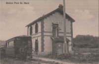 CDA Nord-Est Pont-Saint-Mard Gare Automotrice Renault-Scemia Faux) Remorque Tramway Tergnier-Saint Gobain