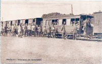 05 CDA Blérancourt Train Soldats Allemands Coll Mozaive remorque Tramway de Saint Gobain