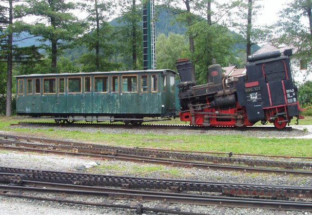 La rame vapeur monument en gare de Puchberg am Schneeberg