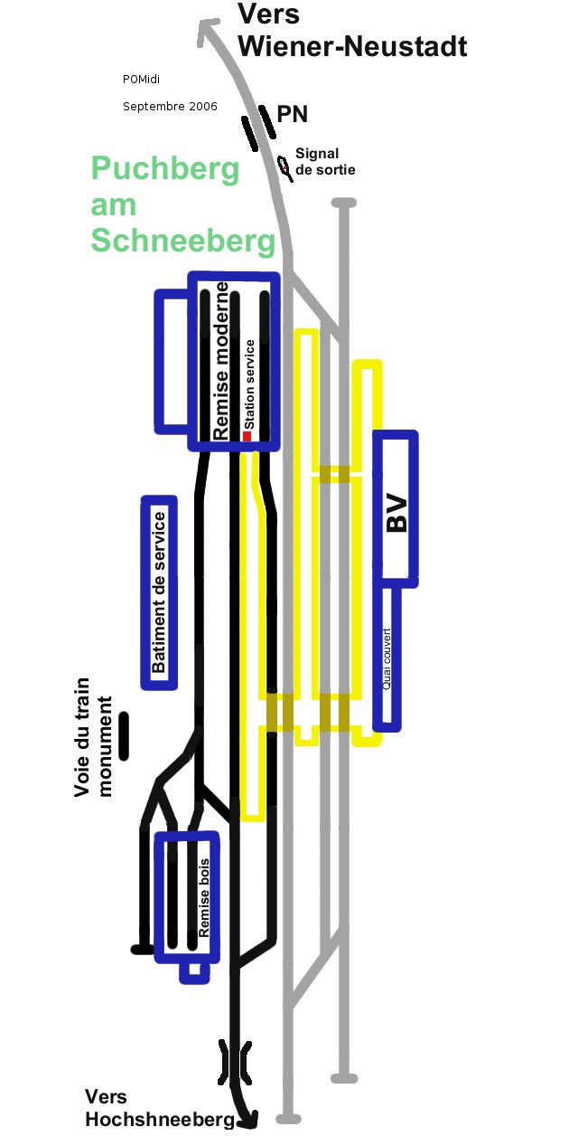 Schéma des installations de la gare de Puchberg am Schneeberg