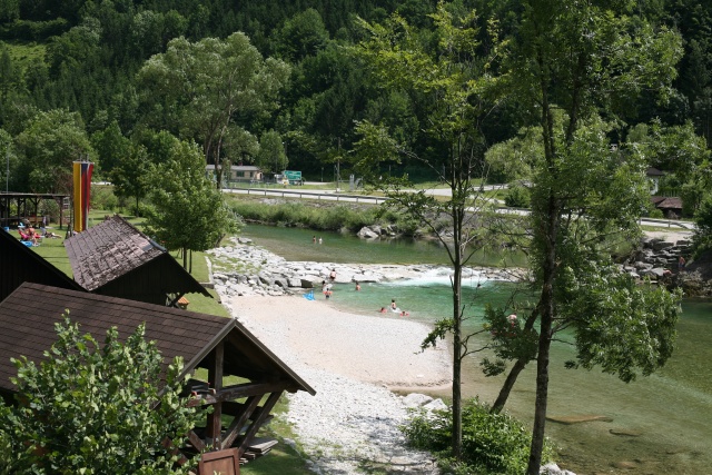 La baignade sur l'Ybbs, charamnte rivière, au dessus de Großhollenstein