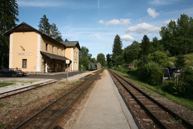 Vue de la gare de Waidhofen Lokalbahn coté Gstadt