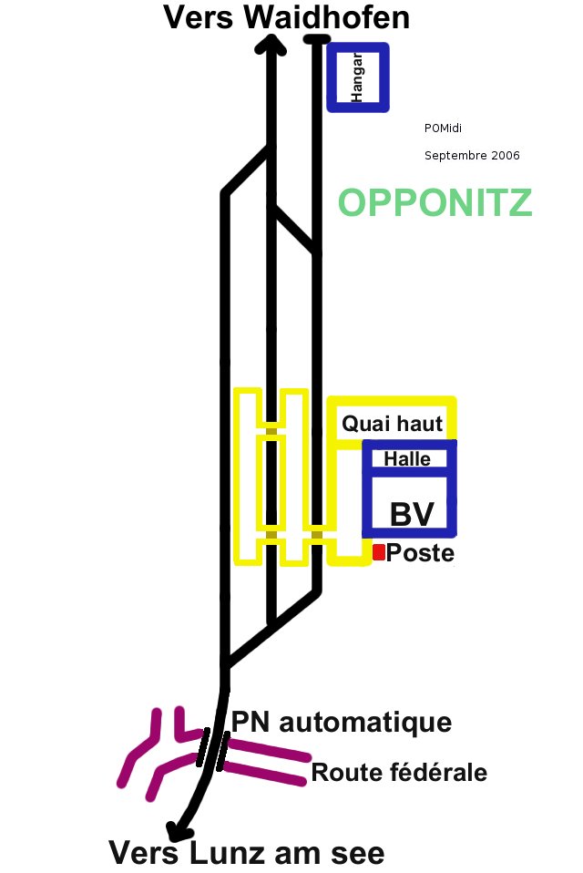 Schéma de la gare d'Opponitz